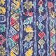 Short-sleeve slub cotton-linen blend camp-collar shirt in print GEO BATIK BLUE MULTI