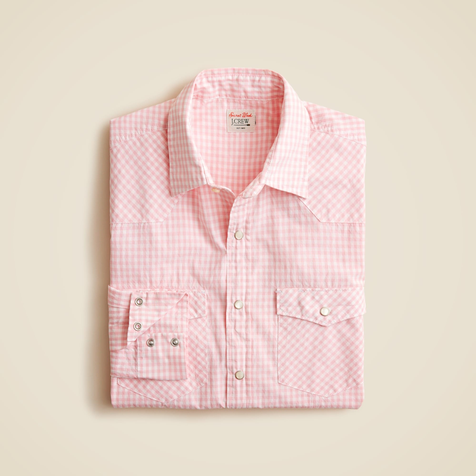 mens Secret Wash cotton poplin western shirt