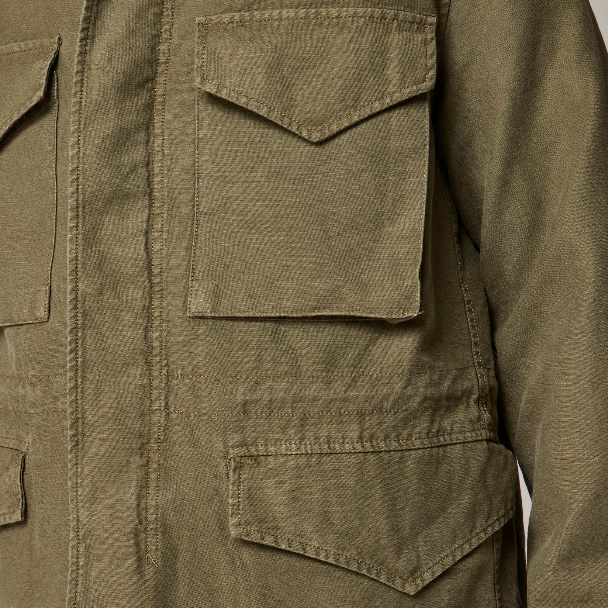 Garment-dyed Field Jacket In Reverse Cotton Sateen For Men