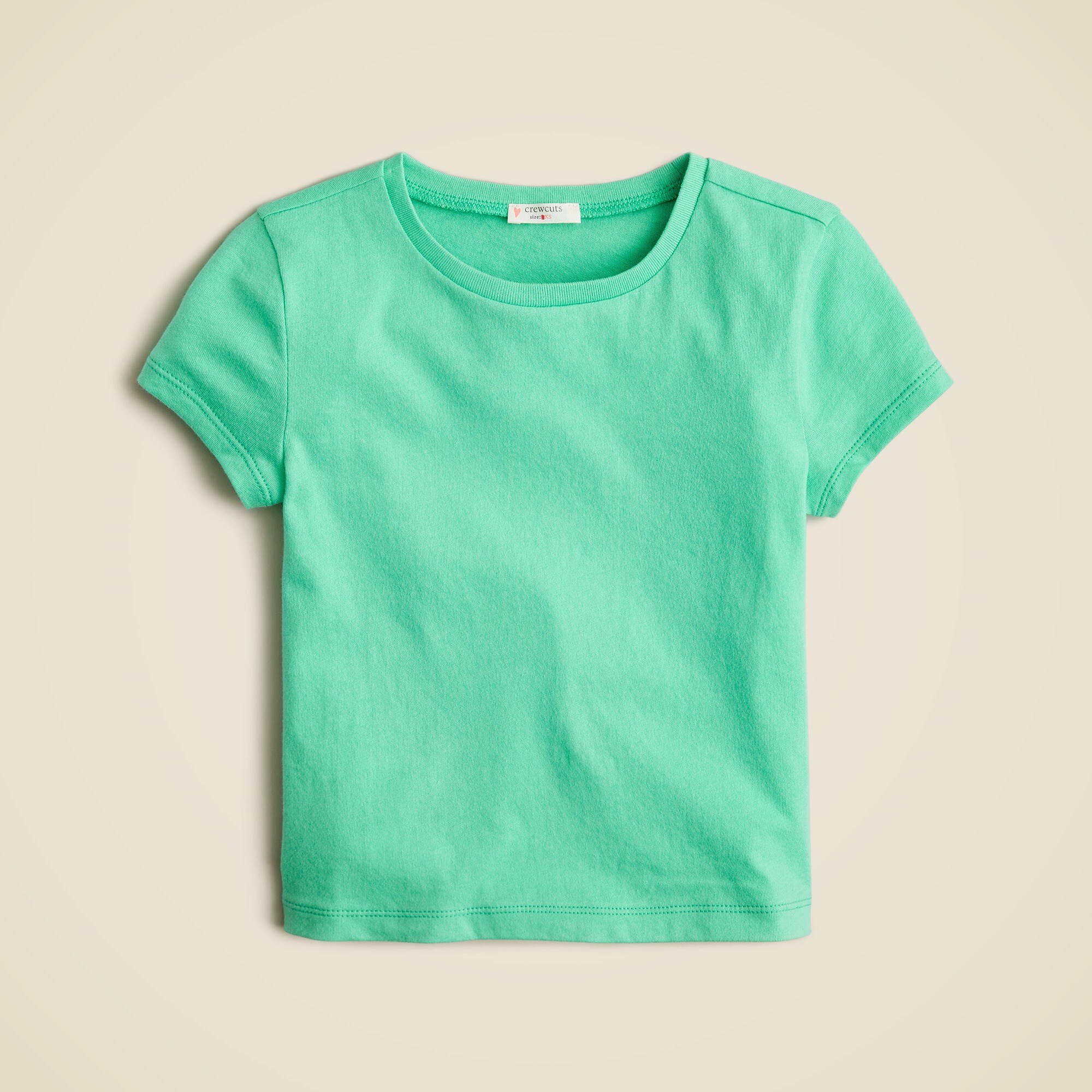 Girls' shrunken T-shirt in vintage jersey