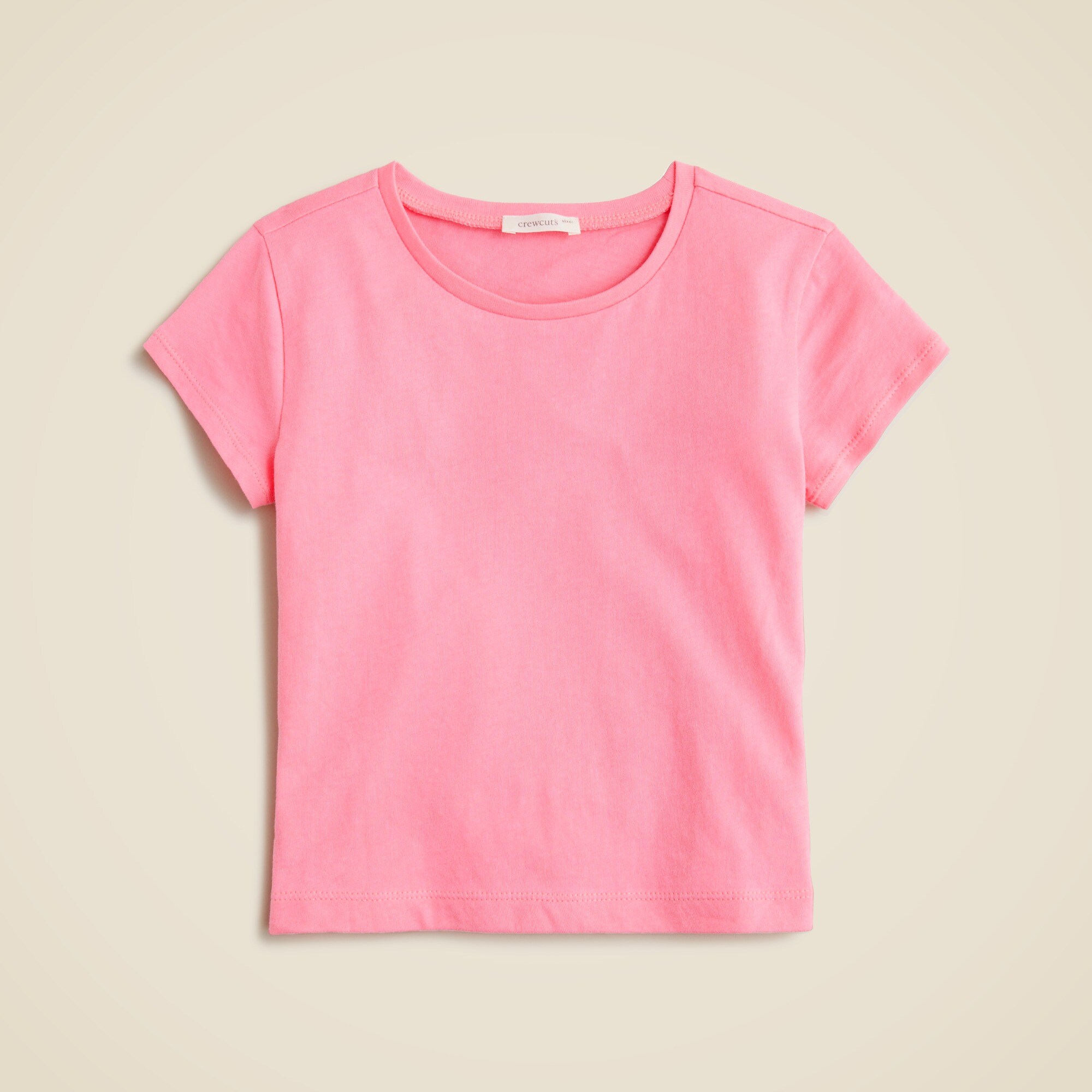  Girls' shrunken T-shirt in vintage jersey
