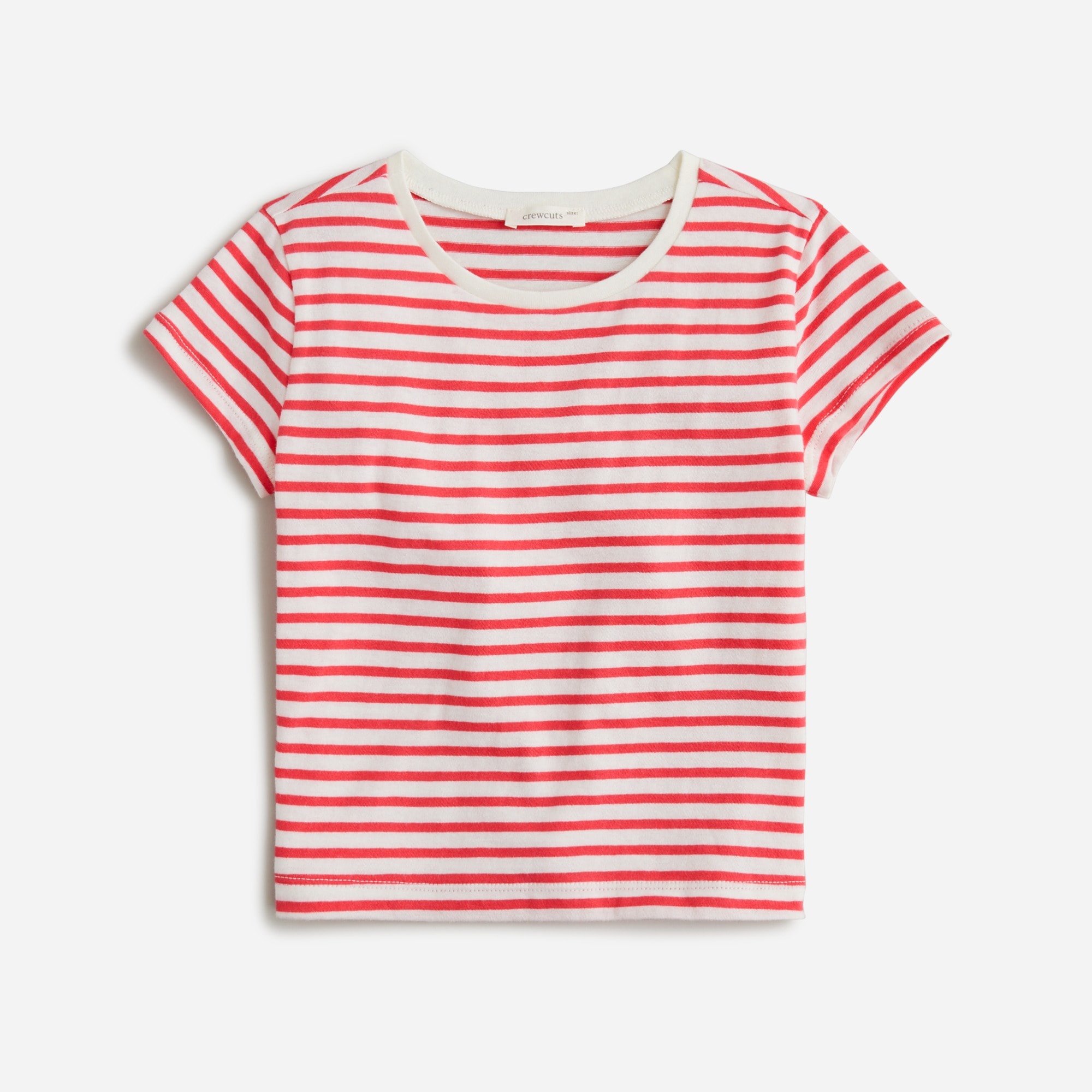 girls Girls' shrunken T-shirt in striped vintage jersey