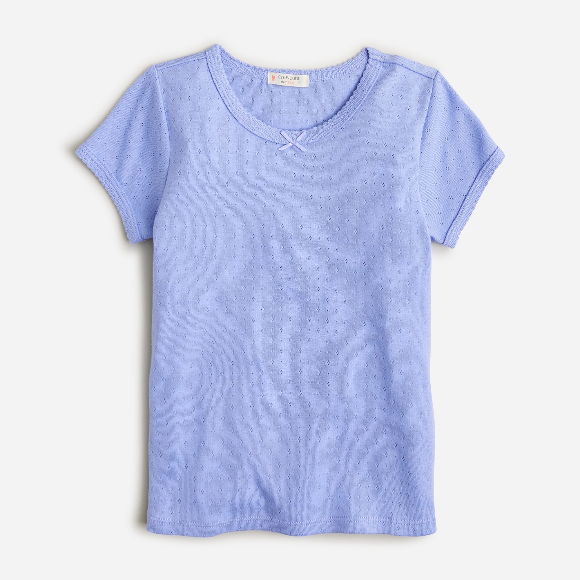  Girls' pointelle T-shirt