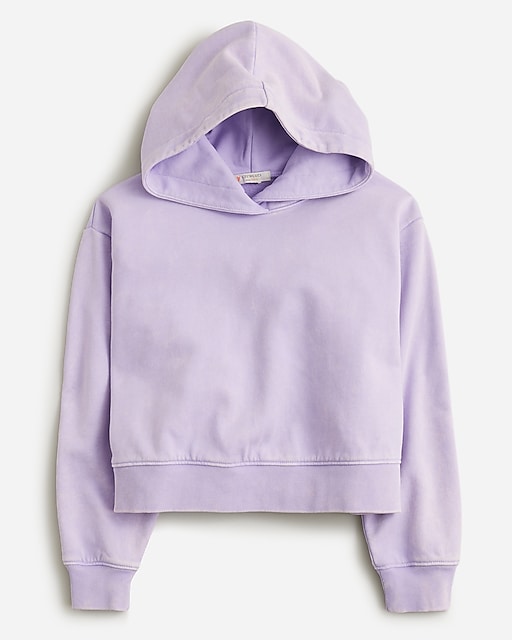  Girls' cropped garment-dyed hoodie