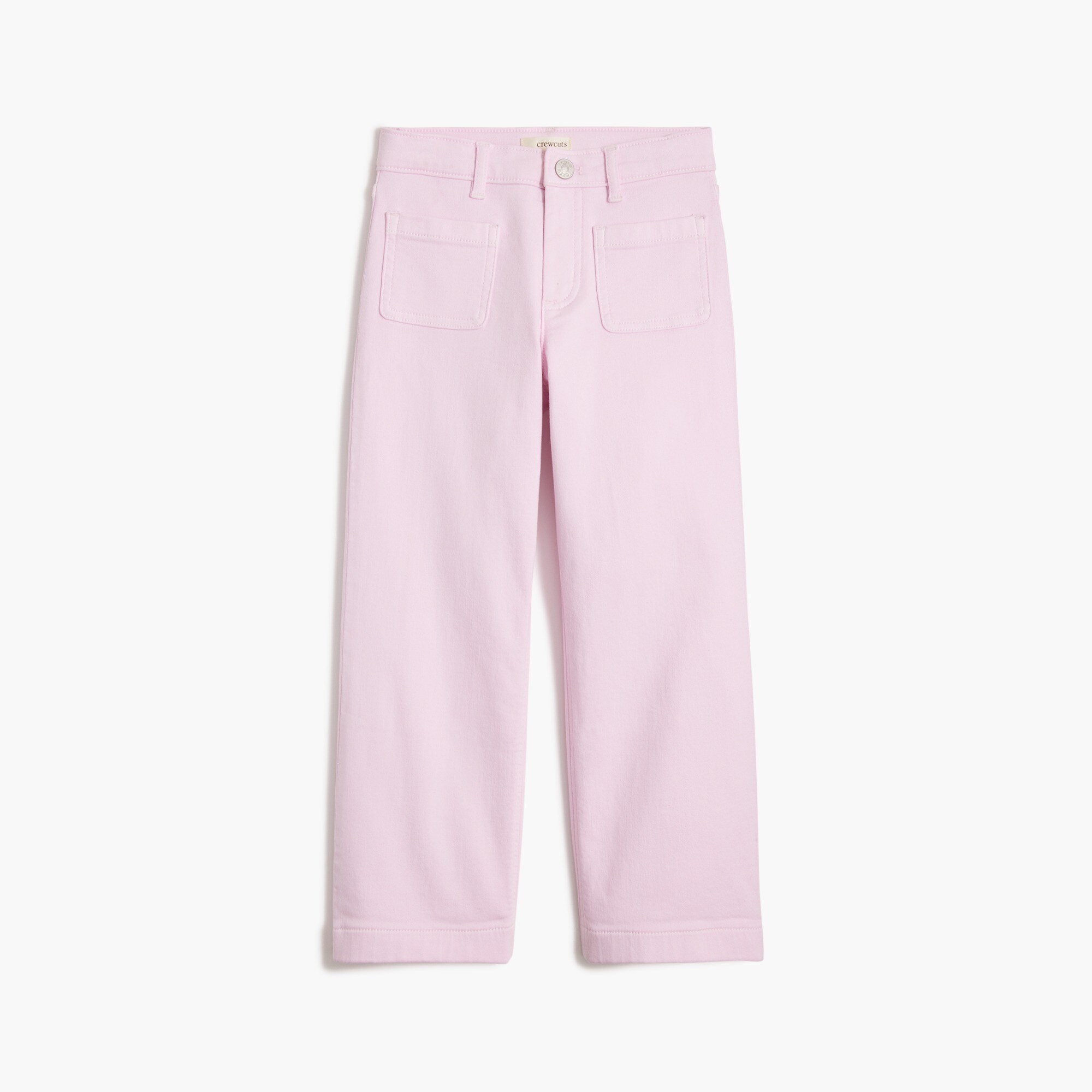 Girls' patch-pocket wide-leg jean