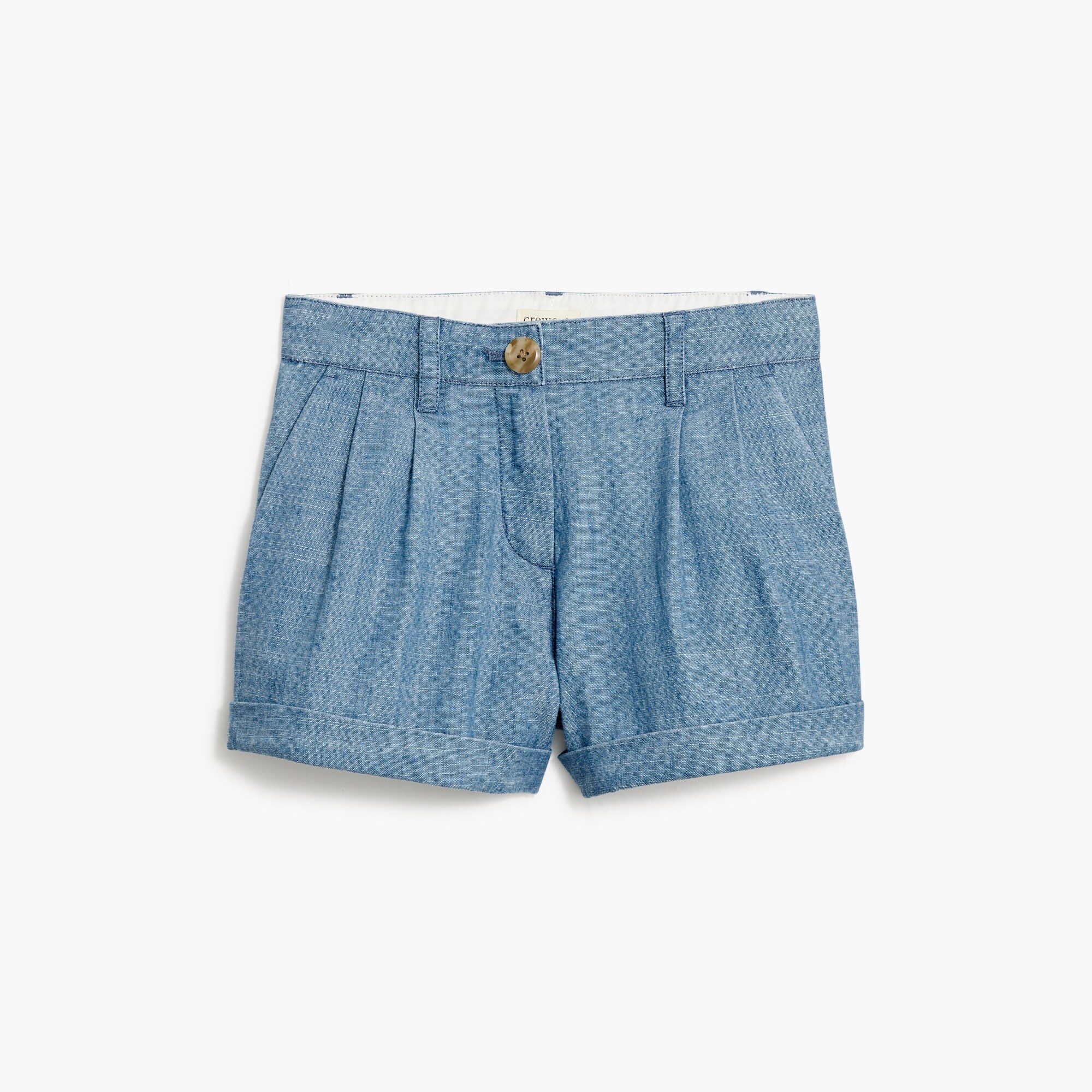 girls' chambray pleated short for girls