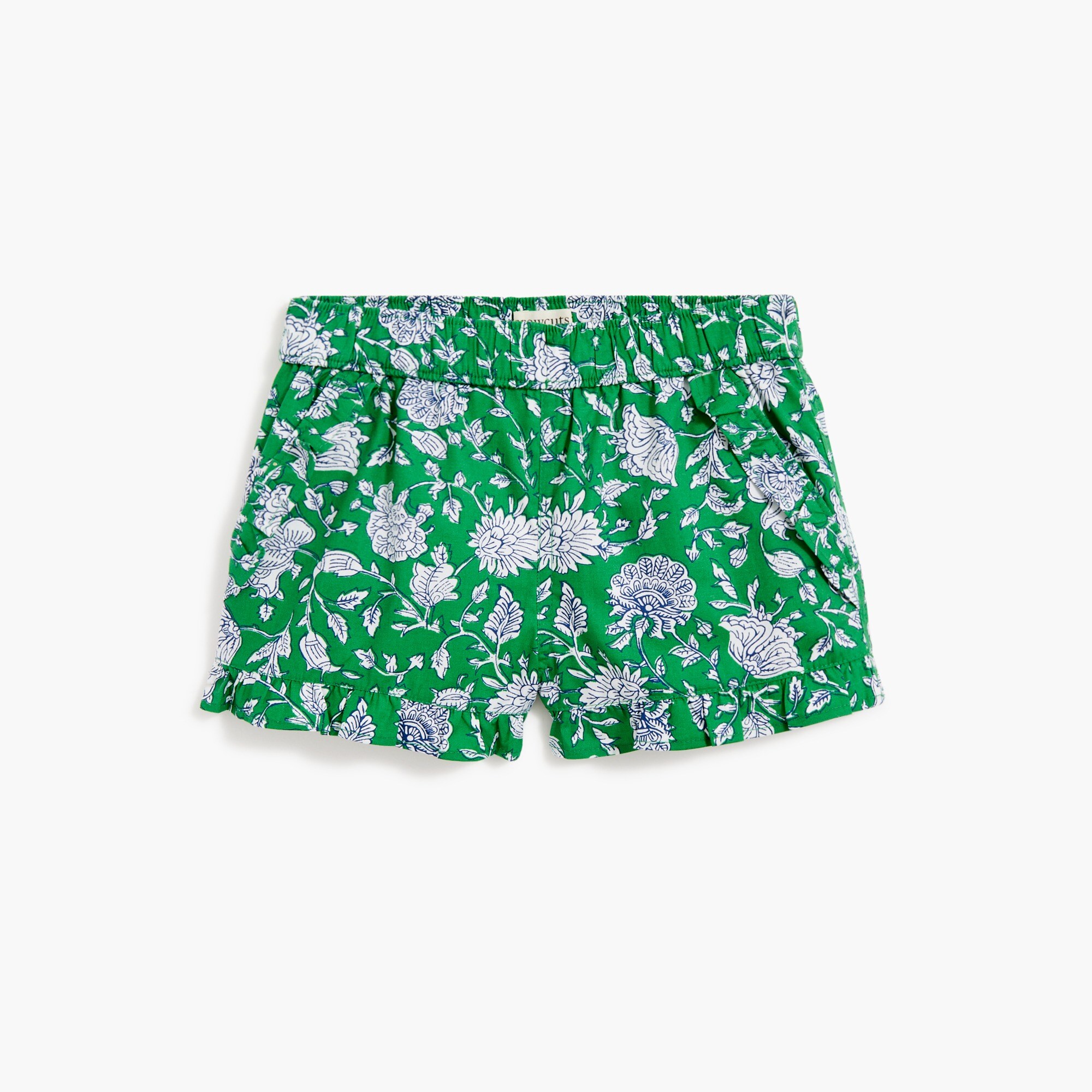 girls' floral ruffle pull-on short for girls