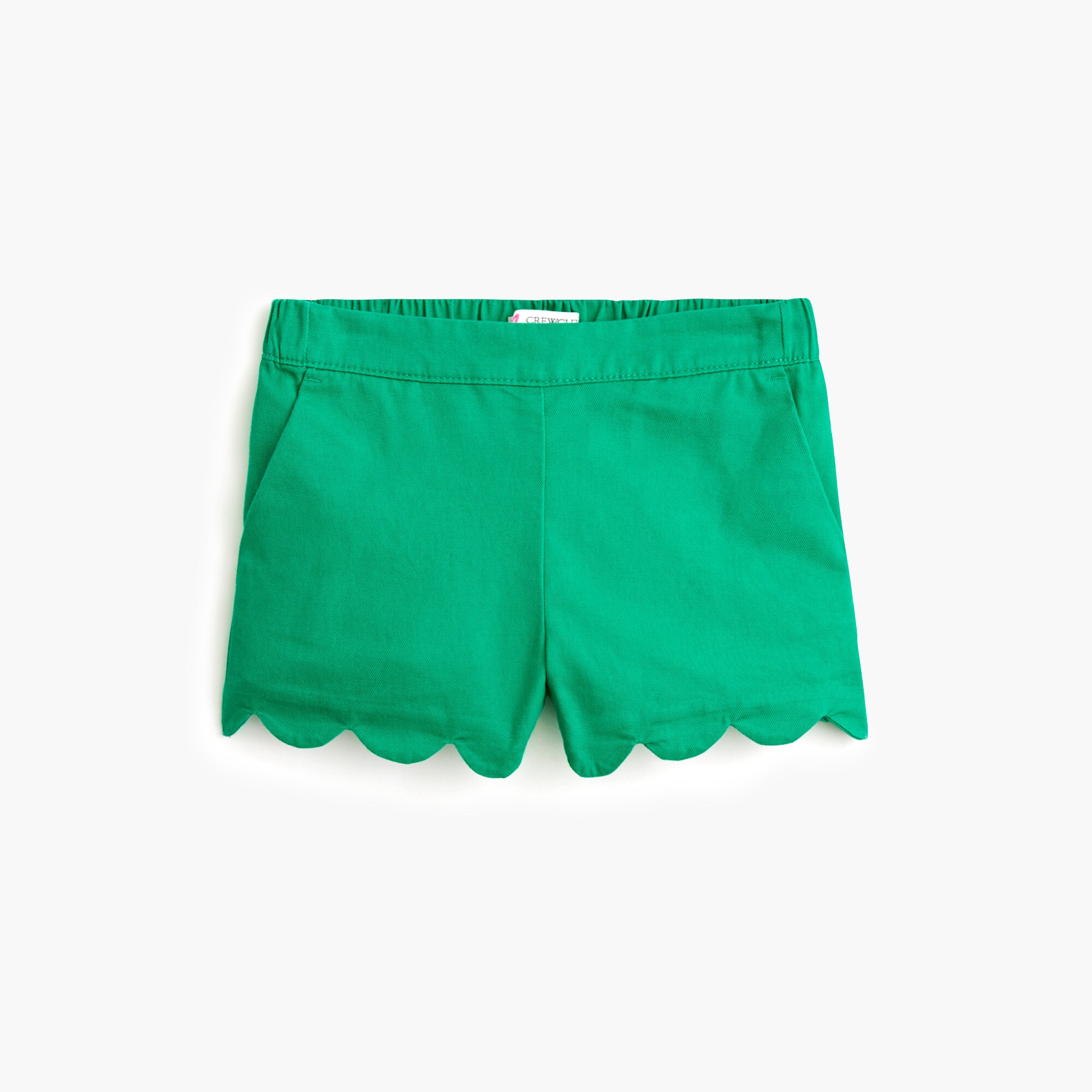 girls' scallop-hem pull-on short for girls