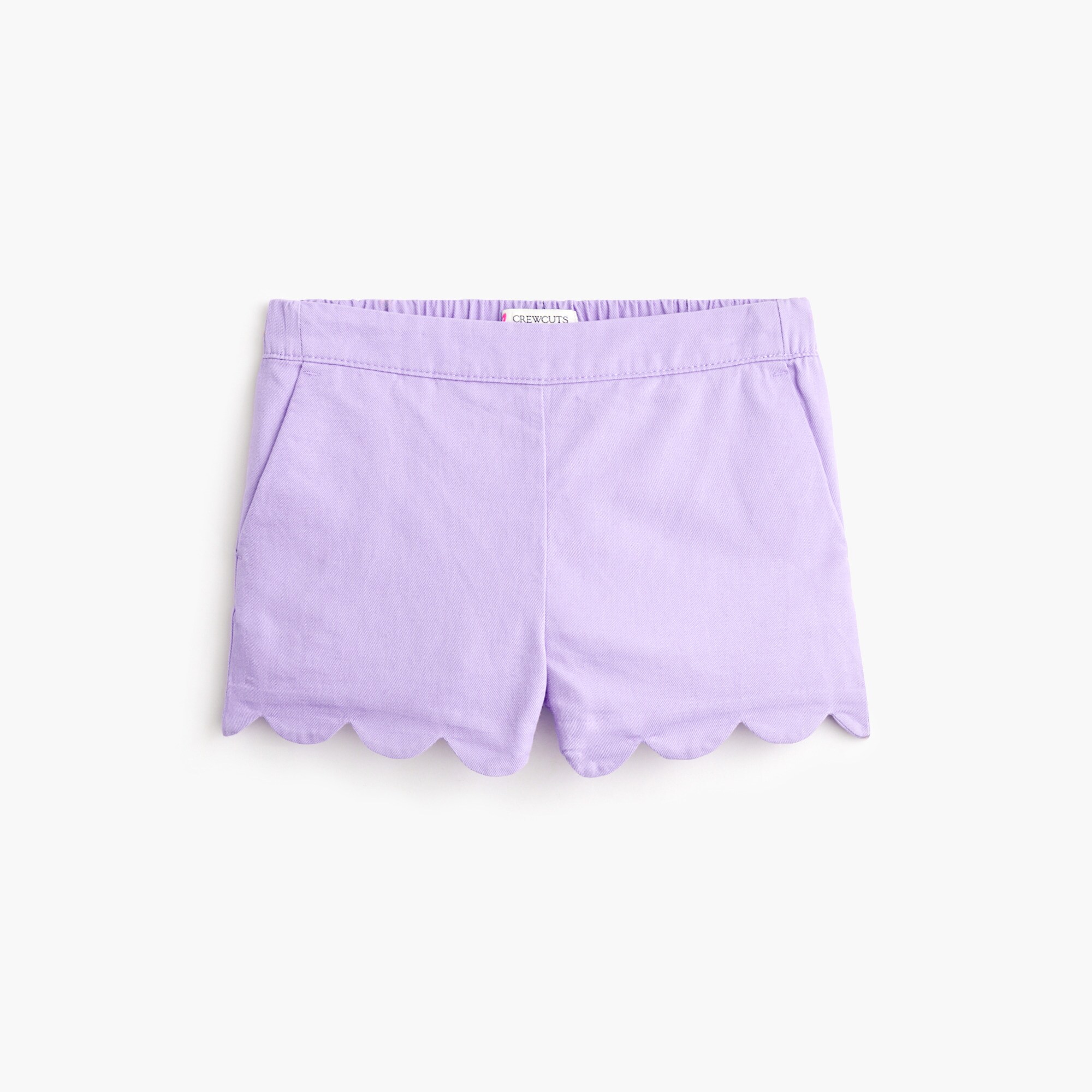 Girls' scallop-hem pull-on short