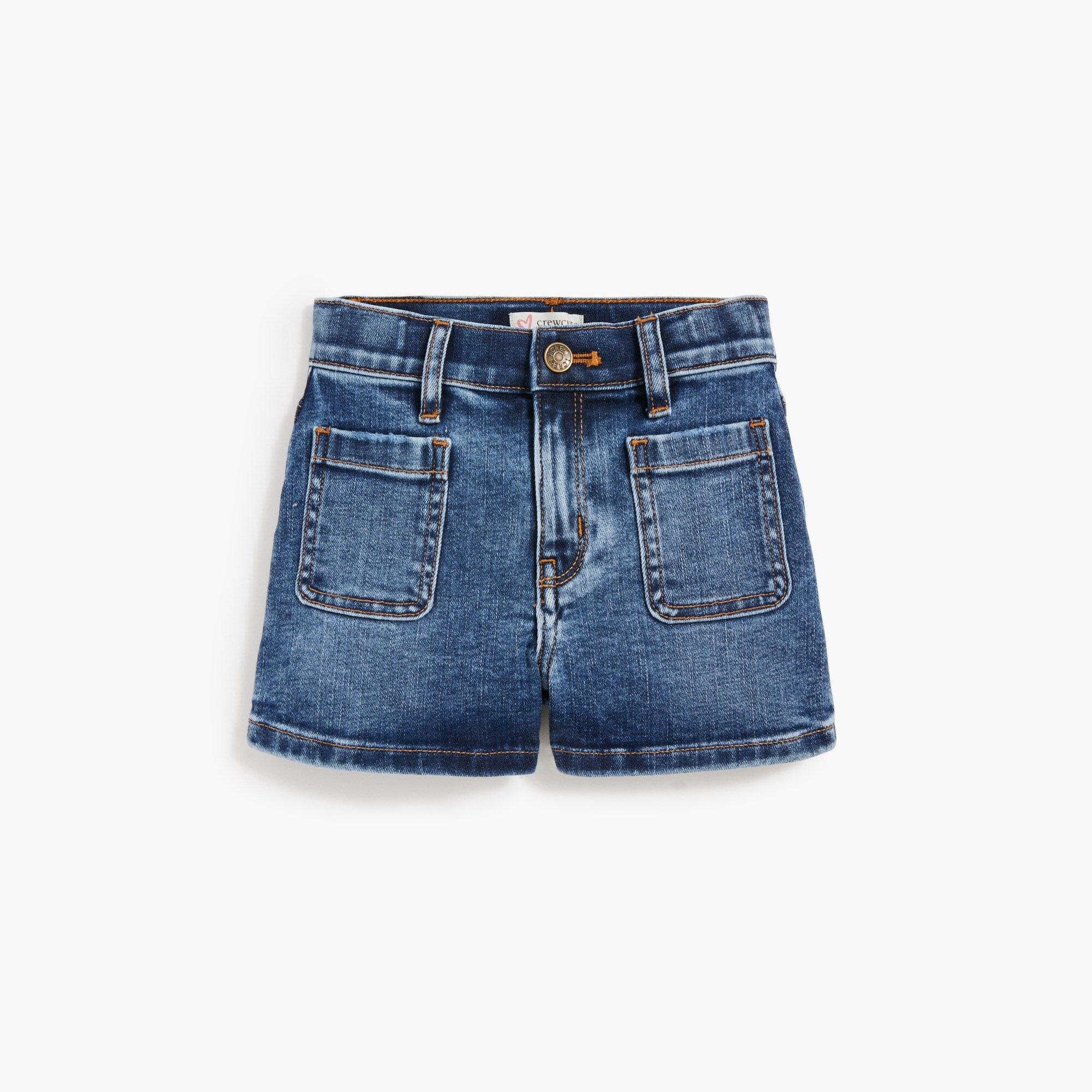 girls' denim patch-pocket short for girls