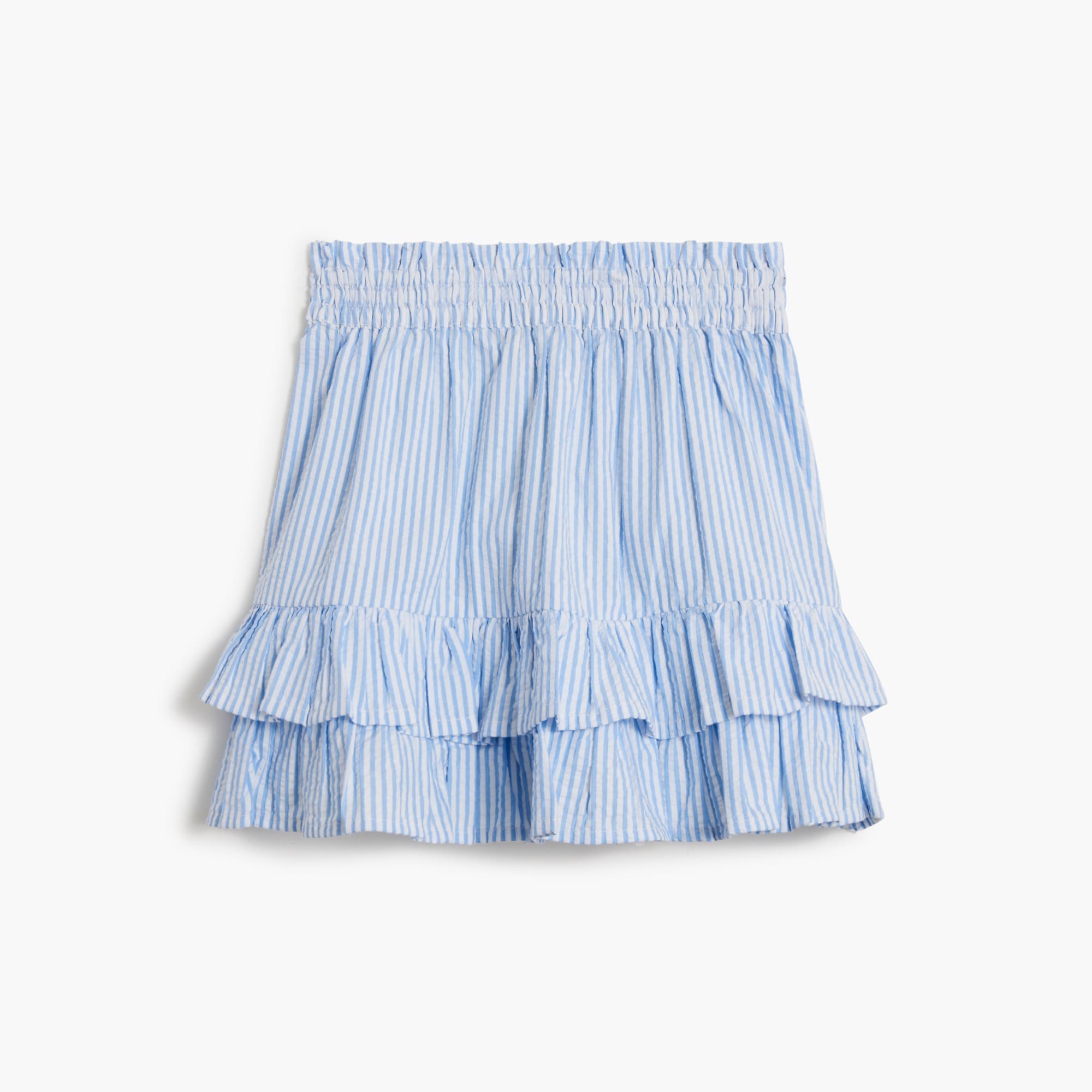 Girls' seersucker ruffle skirt