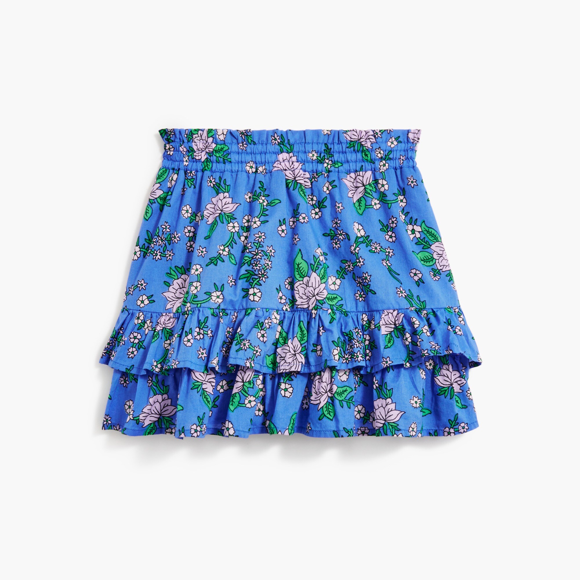  Girls' floral ruffle skirt