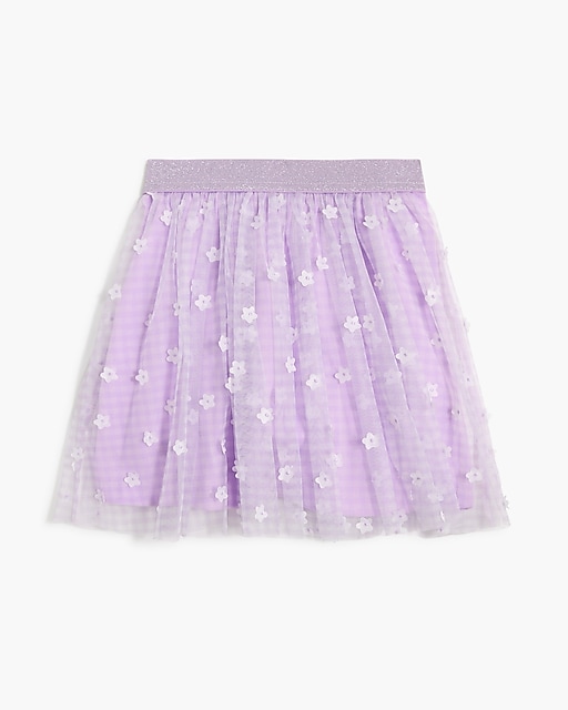 girls Girls' gingham floral skirt