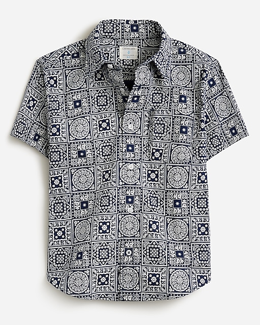  Kids' washed short-sleeve stretch poplin button-down in prints