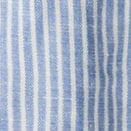 Boys' long-sleeve camp shirt in linen-cotton blend DELPHINIUM BLUE STRIPE