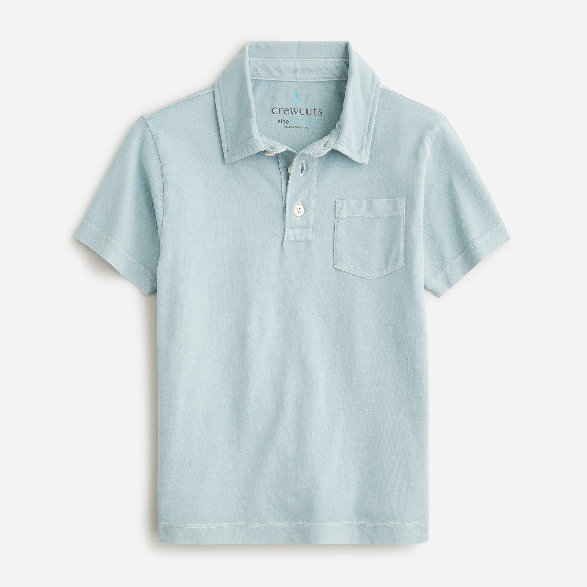  Kids' new short-sleeve garment-dyed polo shirt