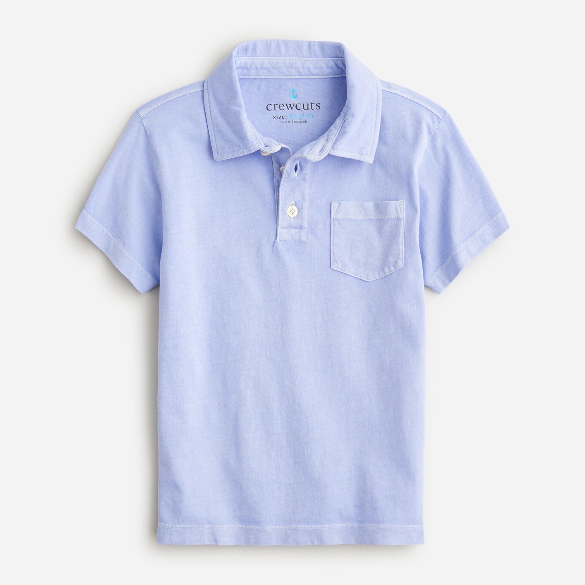  Kids' new short-sleeve garment-dyed polo shirt