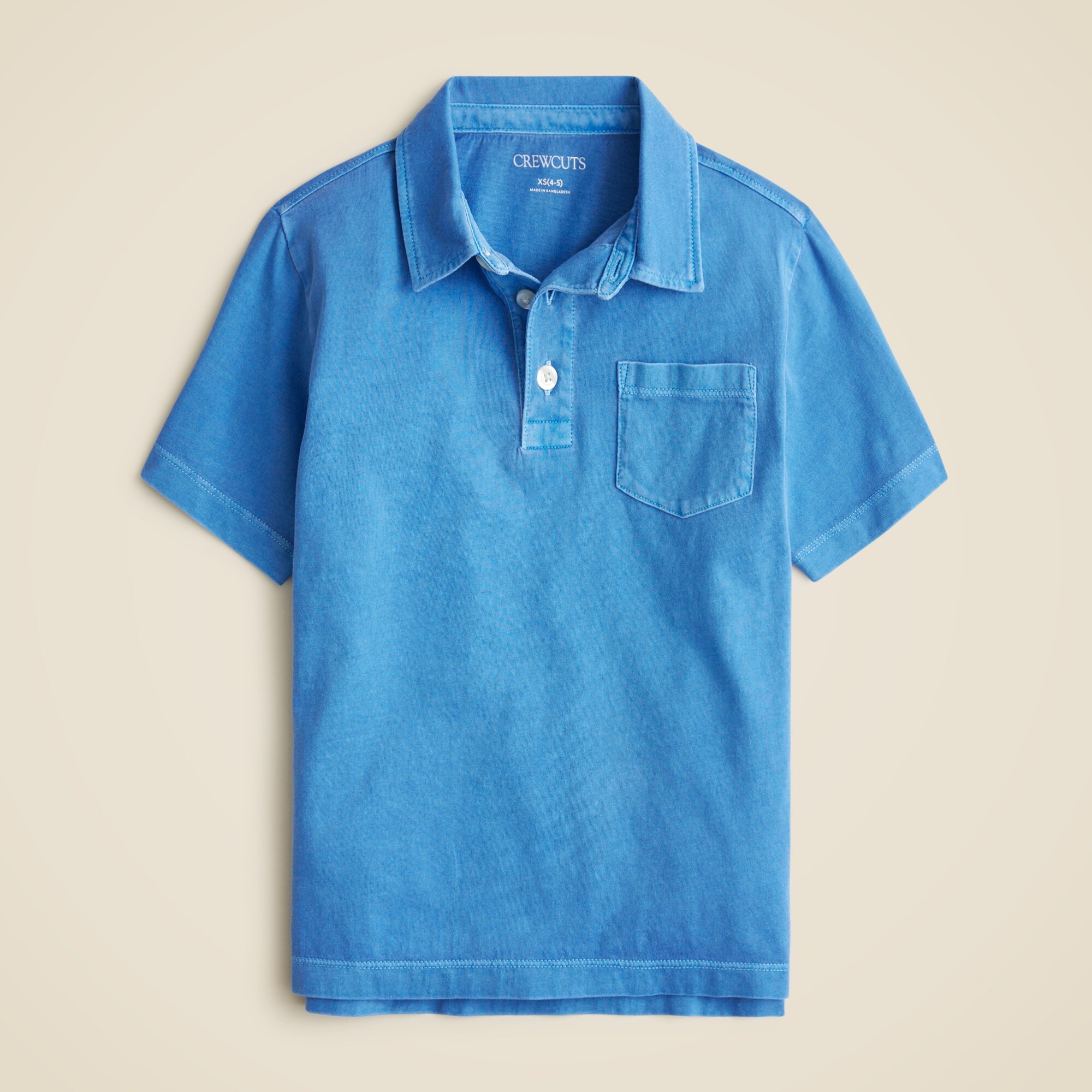  Kids' new short-sleeve garment-dyed polo shirt