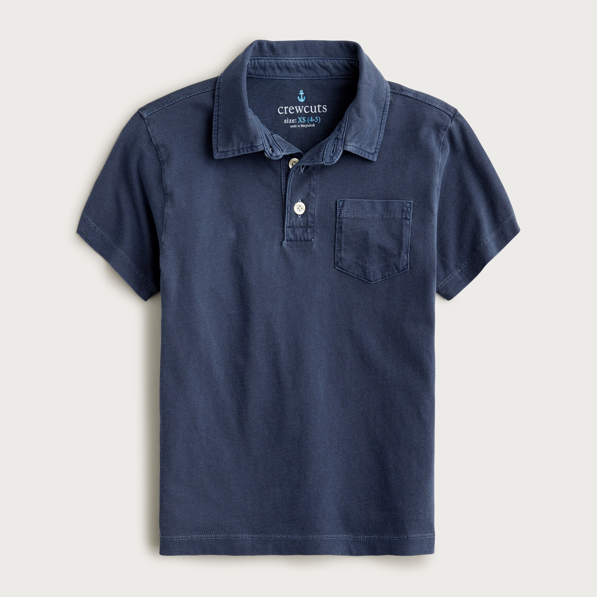  Kids' new short-sleeve garment-dyed polo shirt