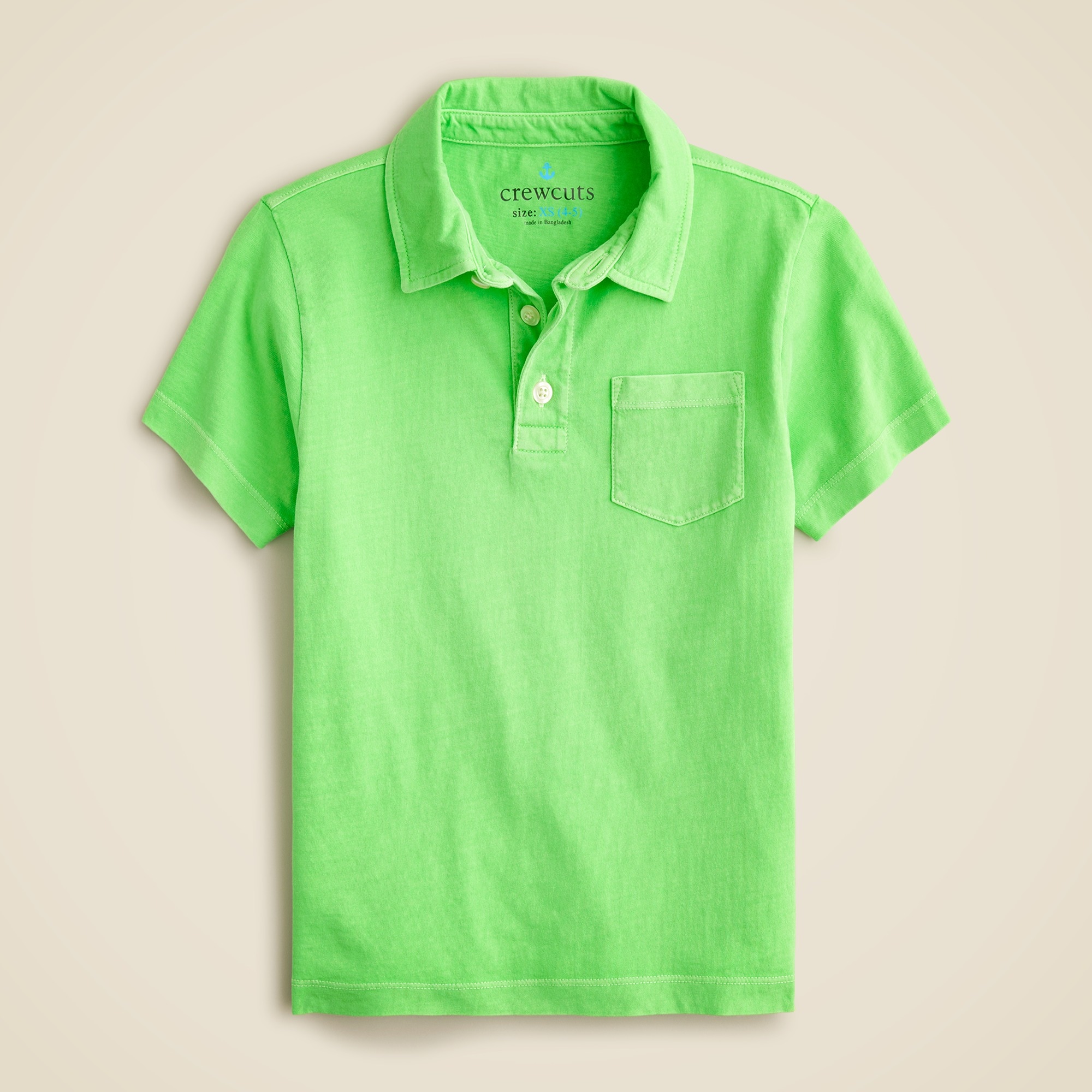  Kids' new short-sleeve garment-dyed polo shirt