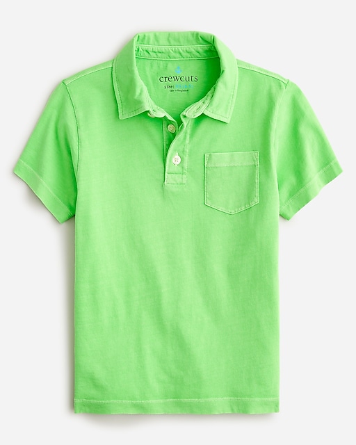  Kids' short-sleeve garment-dyed polo shirt