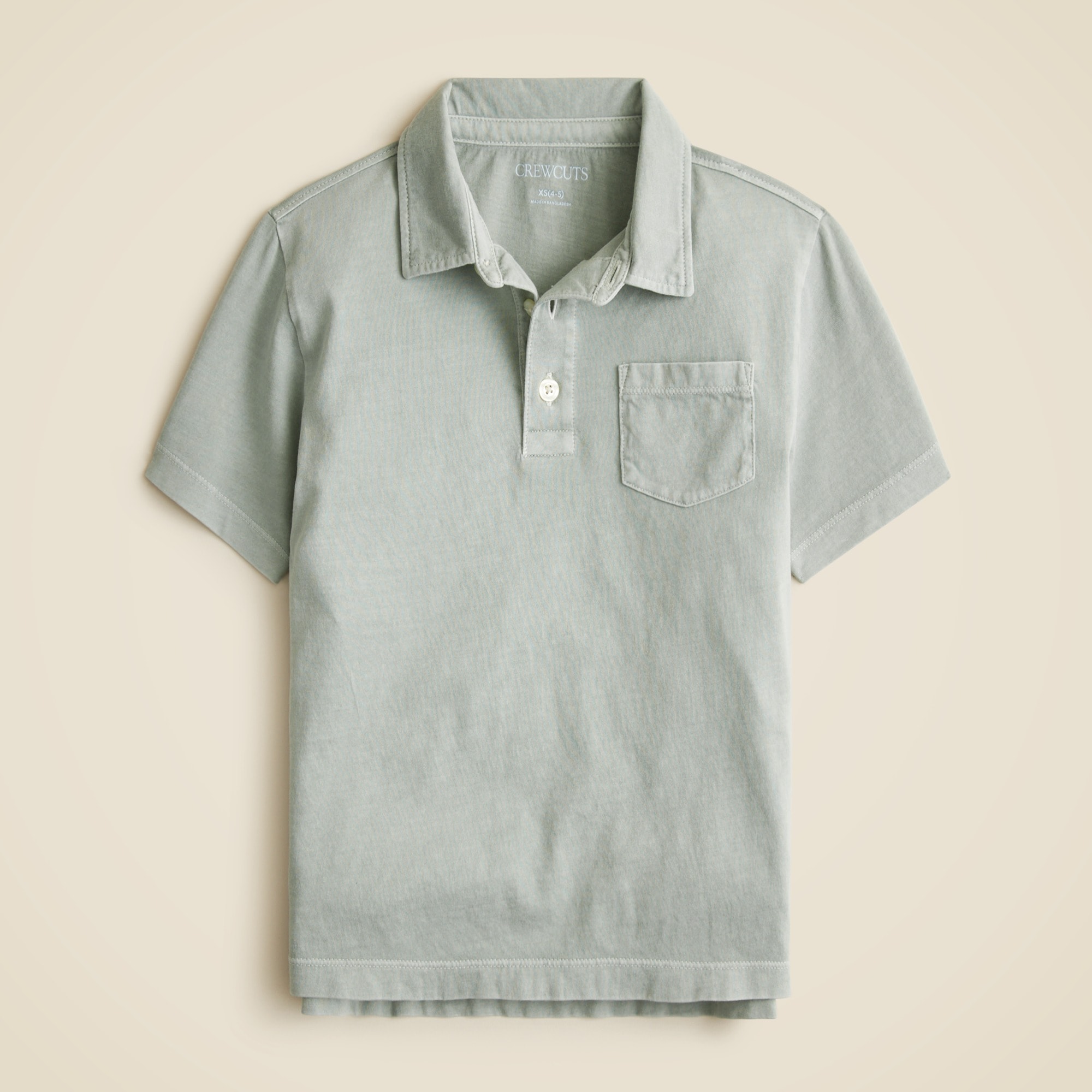  Kids' new short-sleeve garment-dyed polo shirt