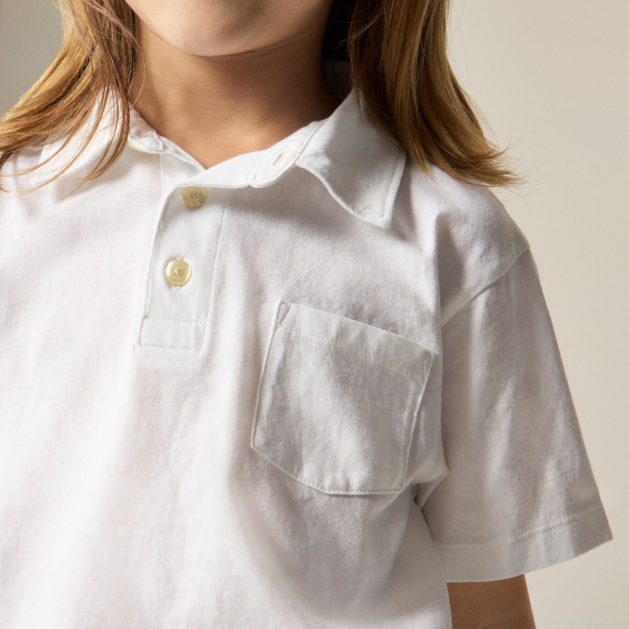 Kids' new short-sleeve garment-dyed polo shirt