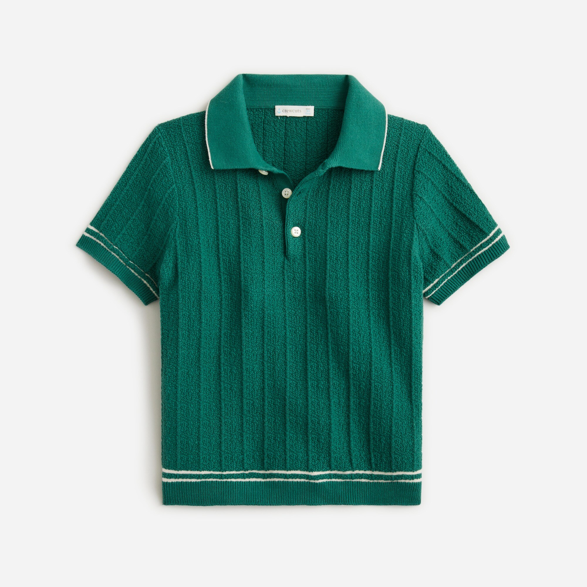boys Boys' texture-stitch cotton-tipped sweater polo
