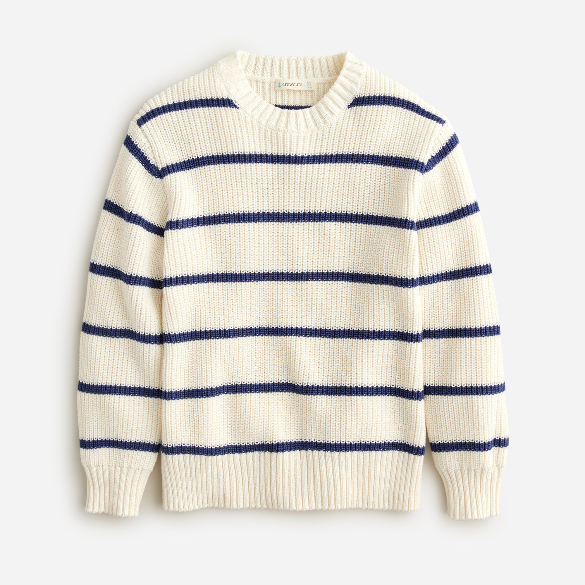 Kids' cotton crewneck sweater in stripe