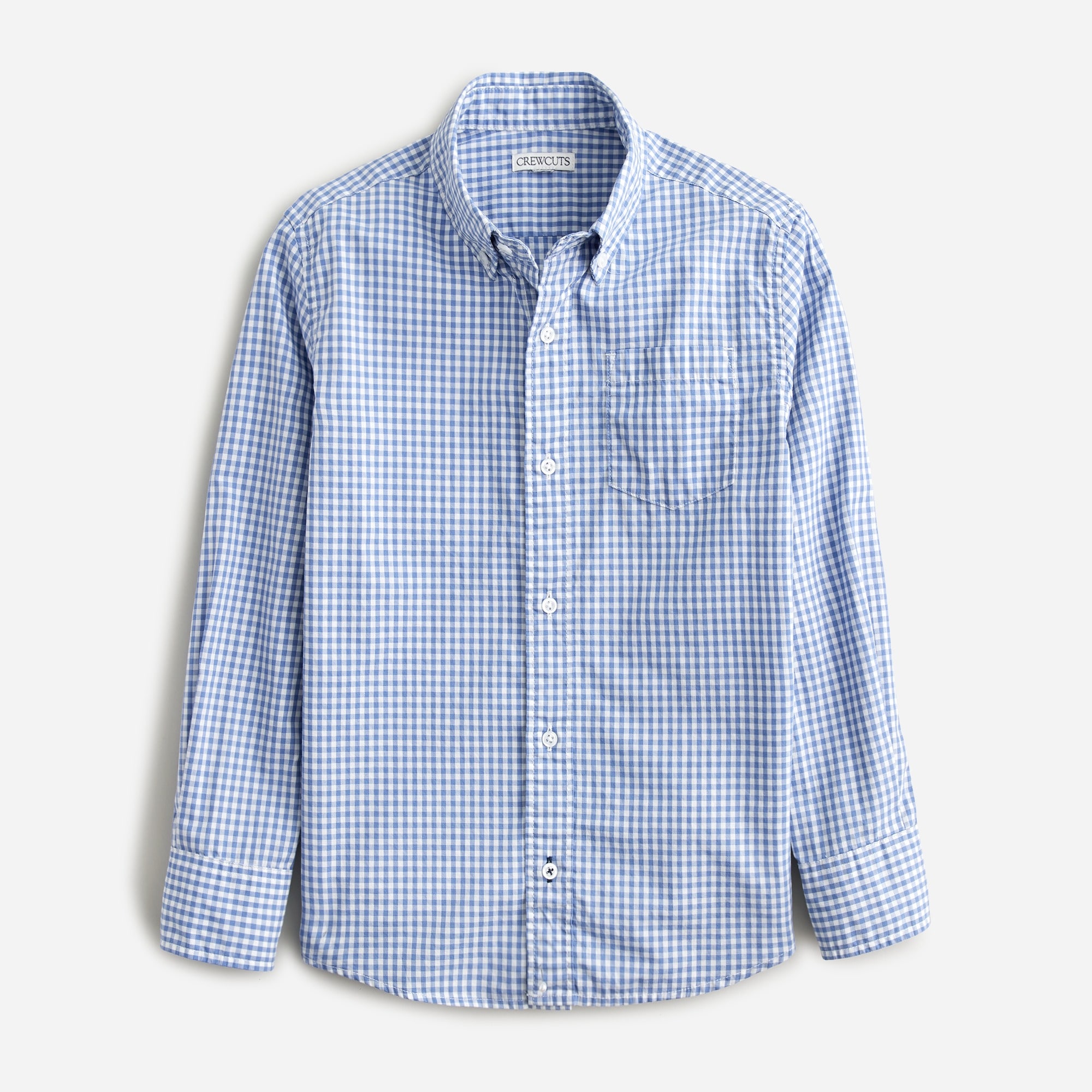  Boys' washed button-down poplin shirt in gingham