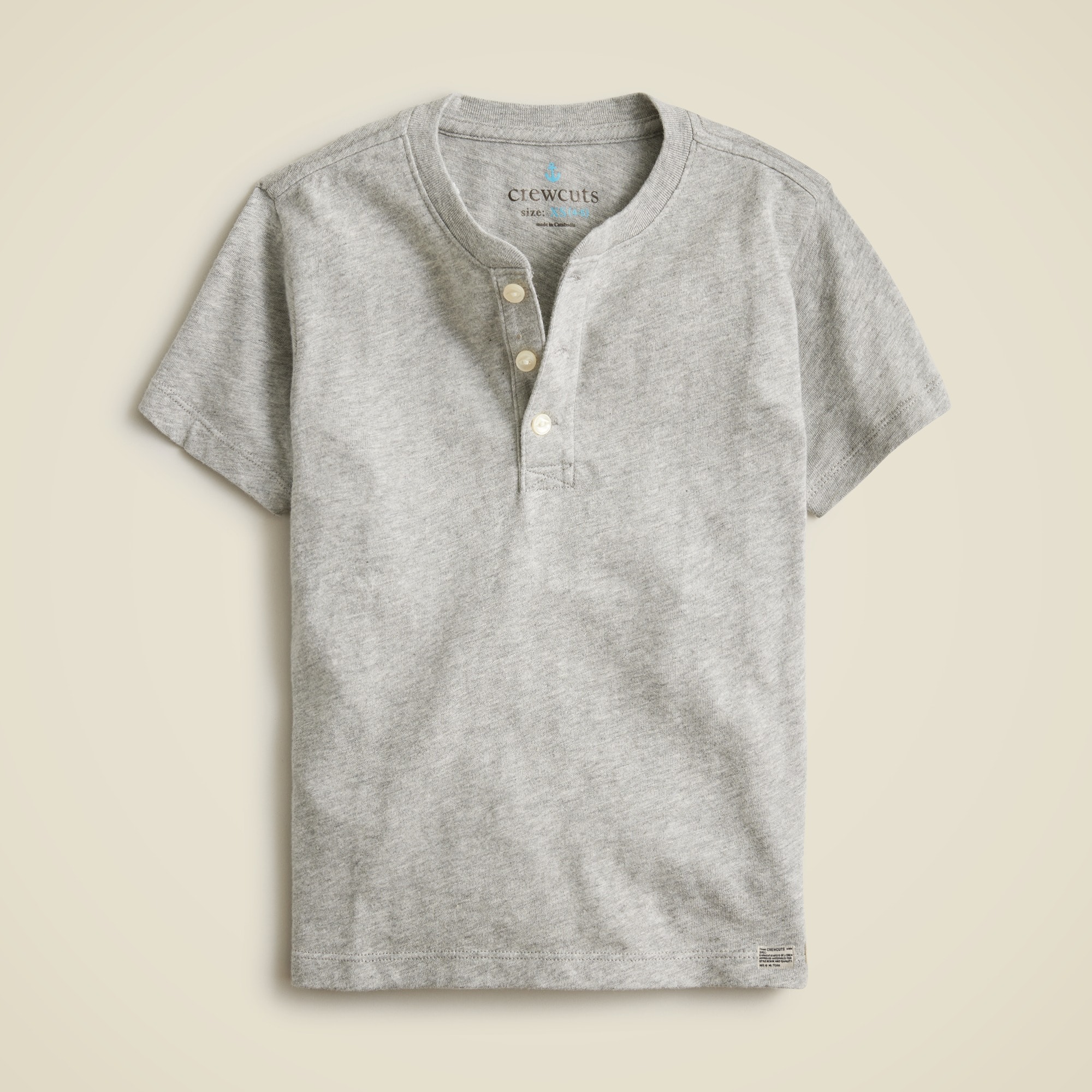  Kids' short-sleeve henley in heather