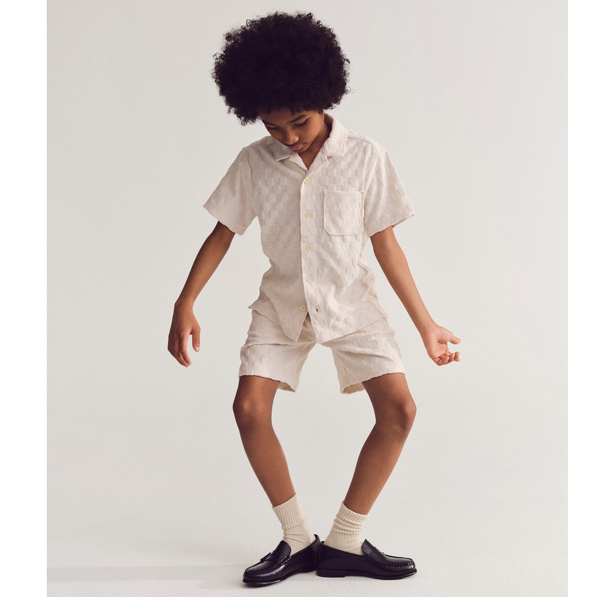 Kids' pull-on short in terry jacquard