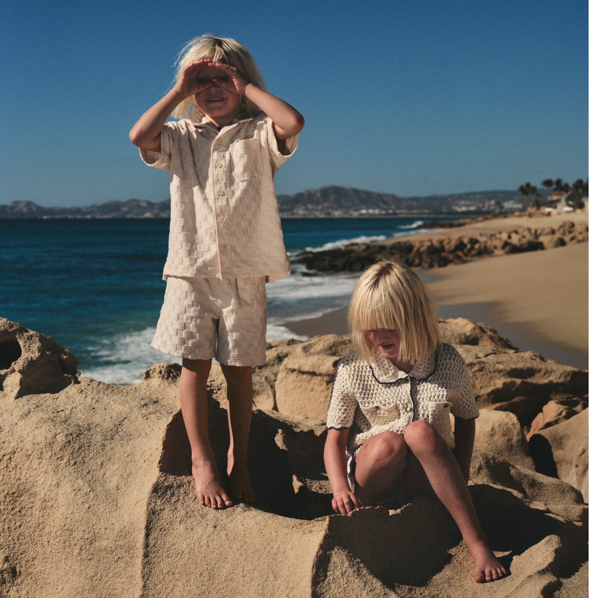 Kids' pull-on short in terry jacquard