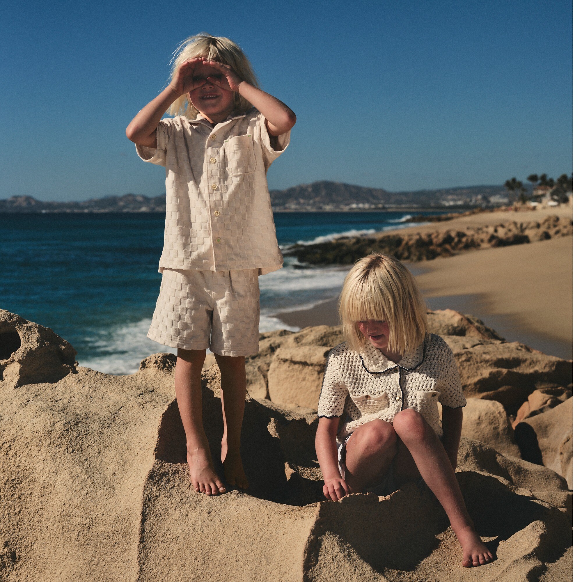 Kids' pull-on short in terry jacquard