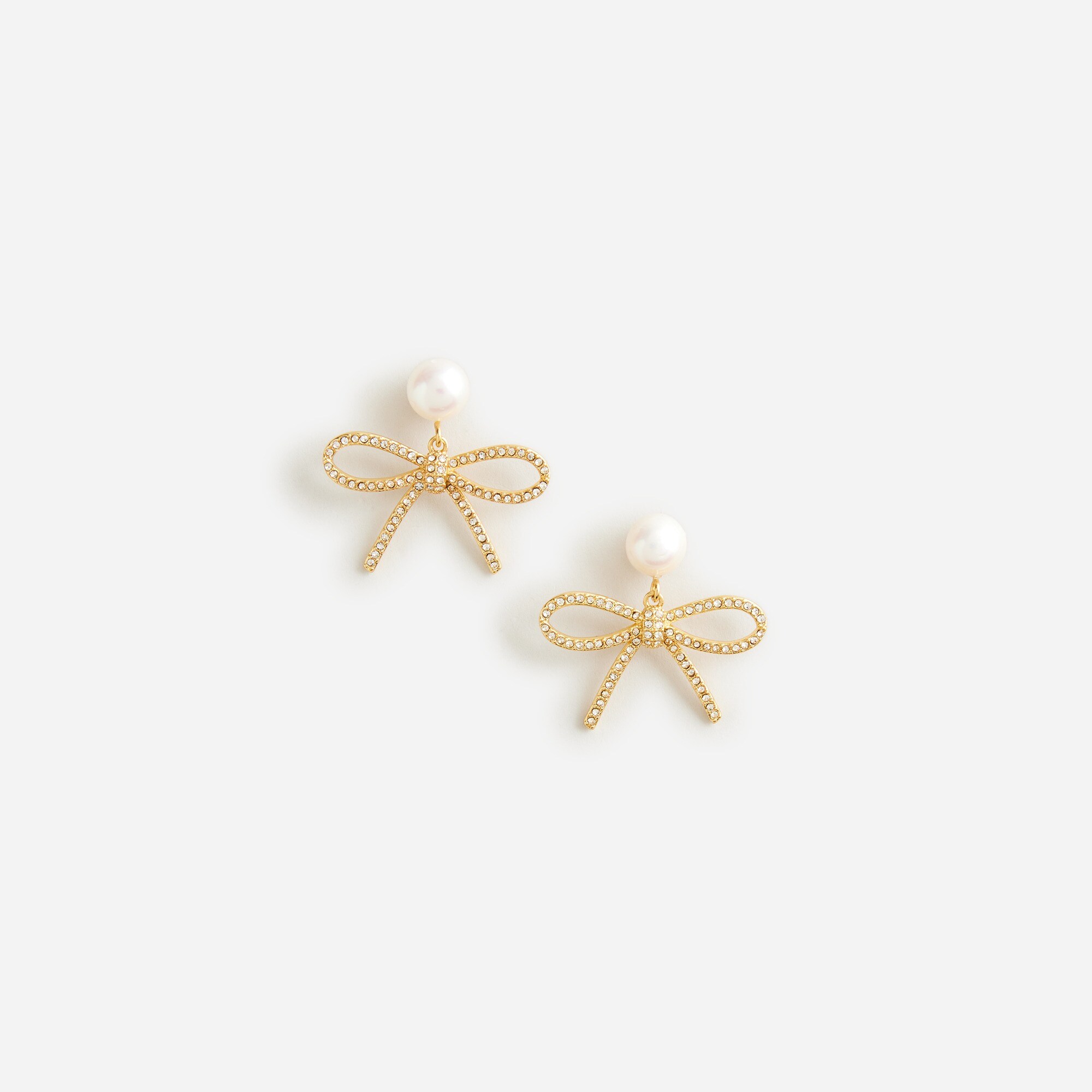 Freshwater pearl bow earrings