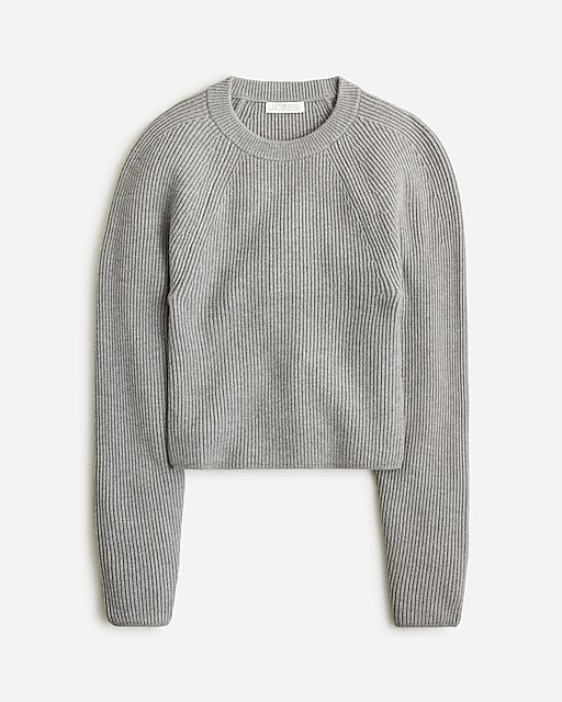  Raglan fitted-waist crewneck sweater