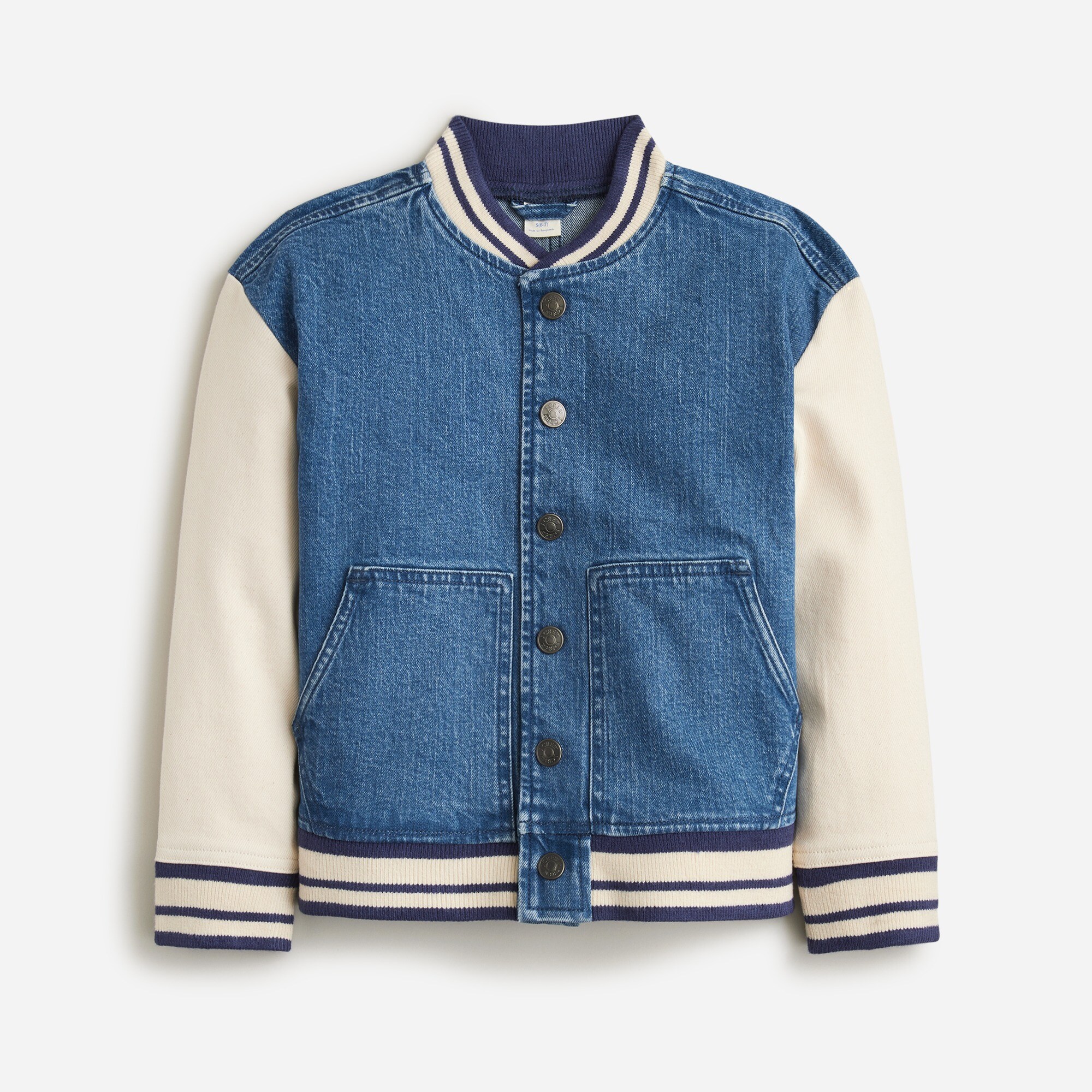 Limited-edition kids' denim varsity jacket