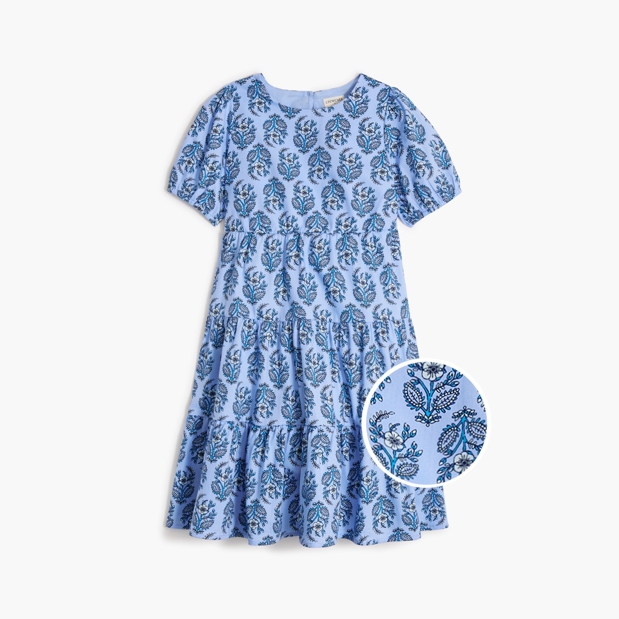 Girls' block-print dress