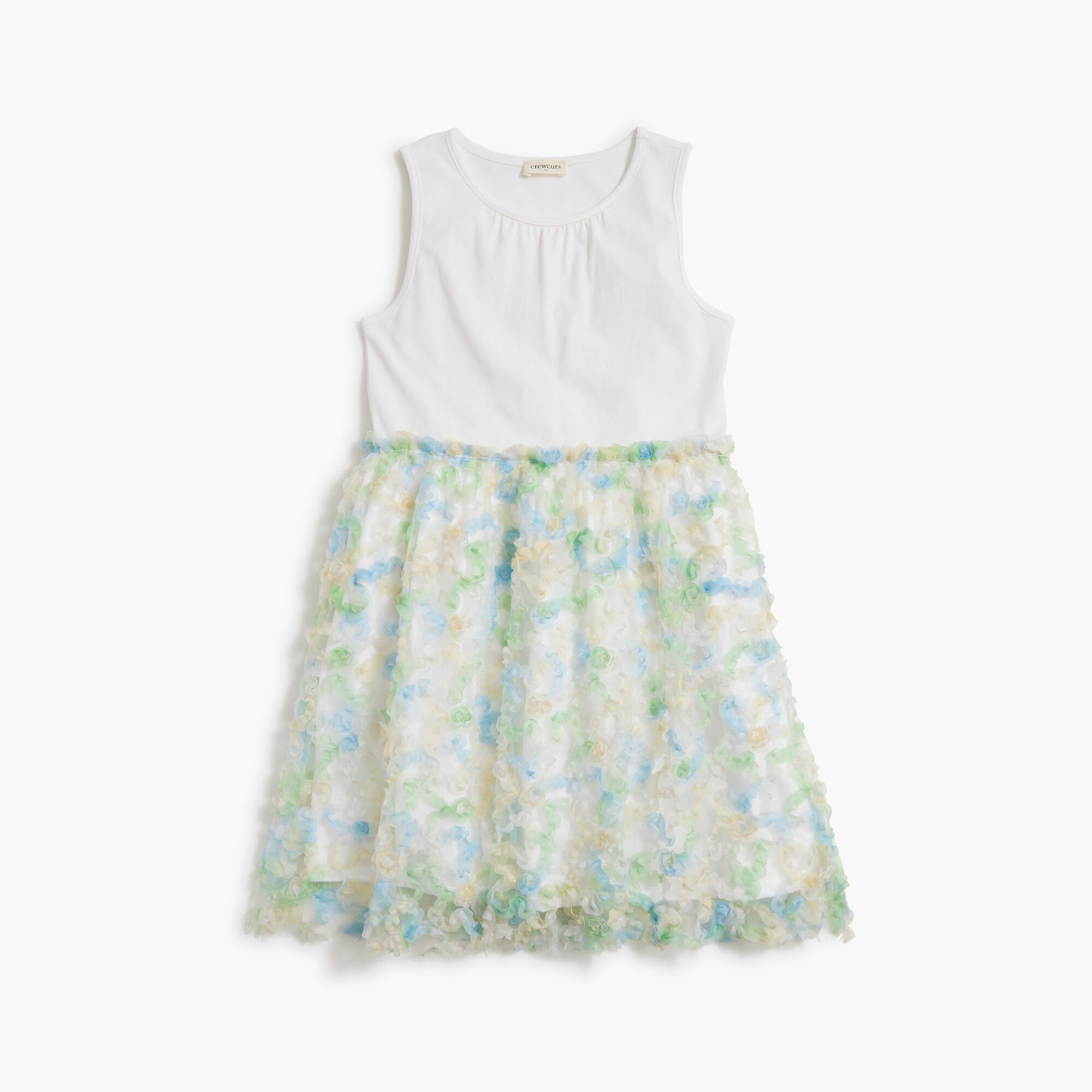 Girls' mixed-media tulle dress