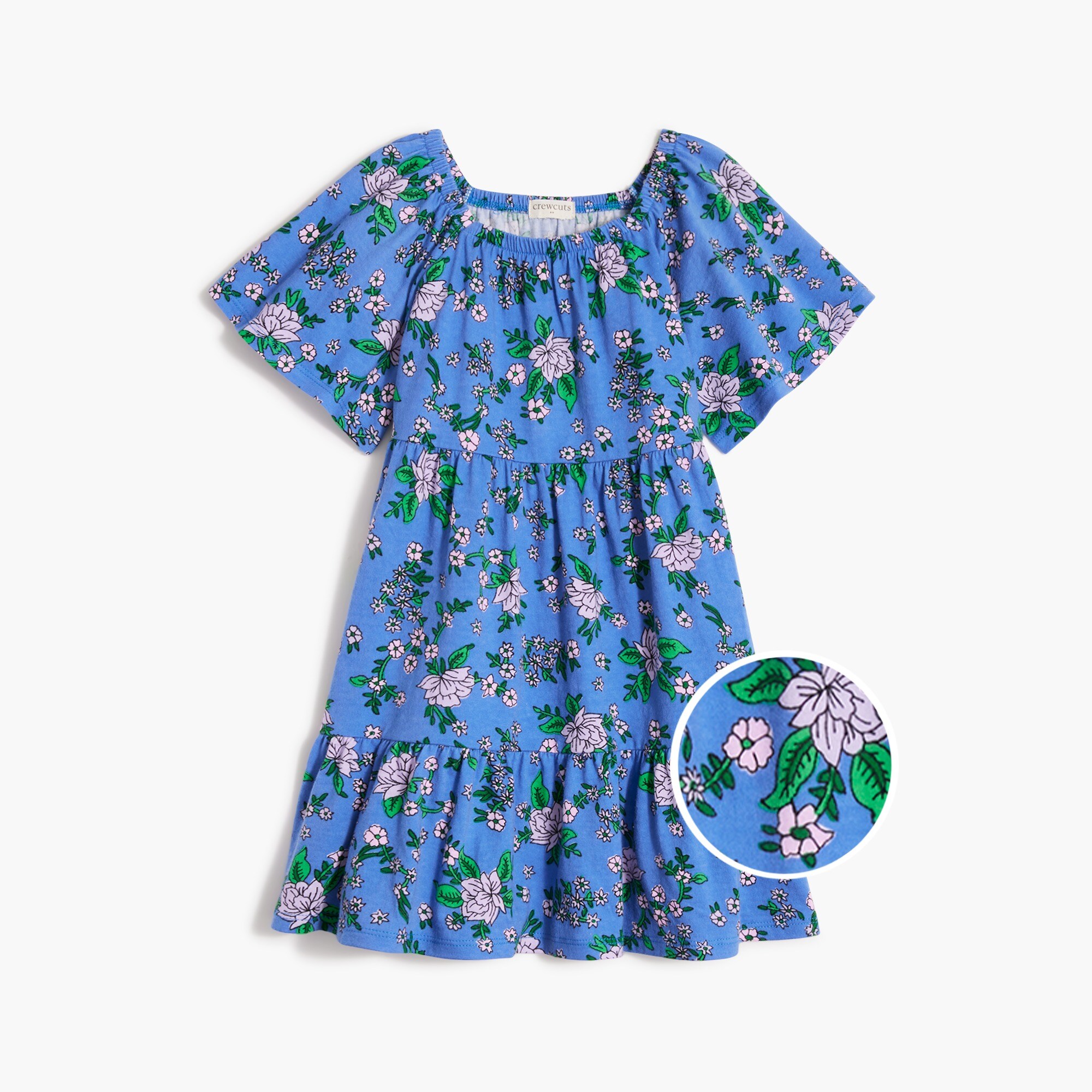 girls' floral flutter-sleeve dress for girls