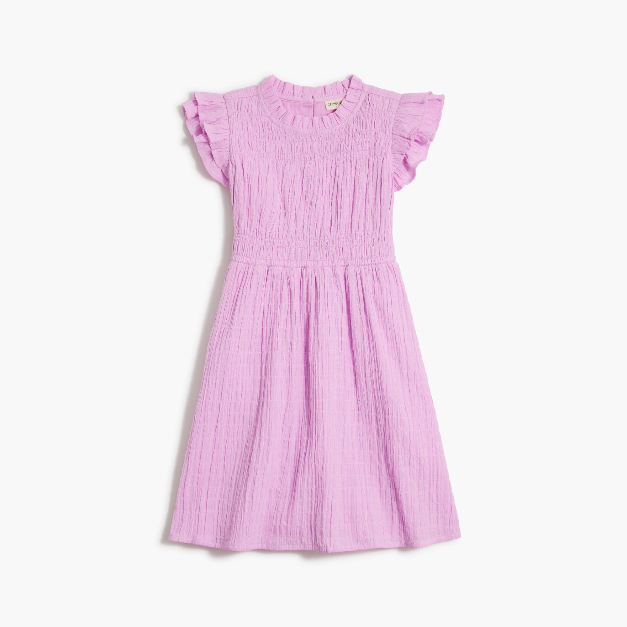 Girls' smocked gauze dress