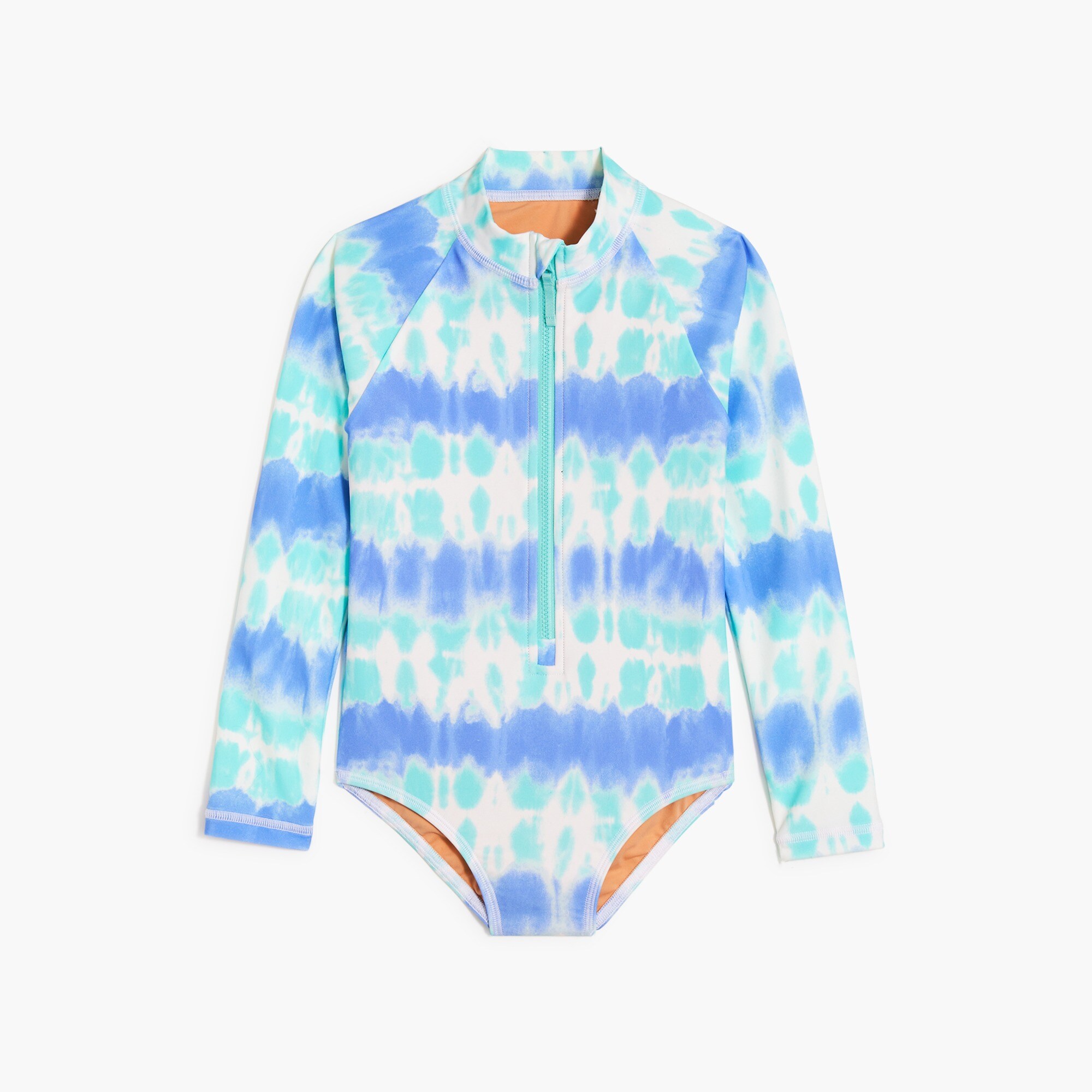 girls' tie-dye rash guard swimsuit for girls