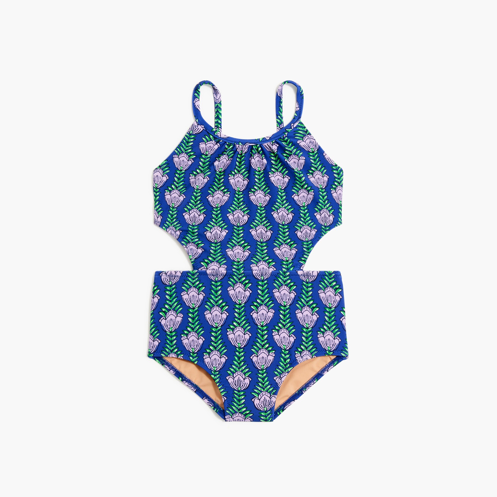girls Girls' printed cutout one-piece swimsuit