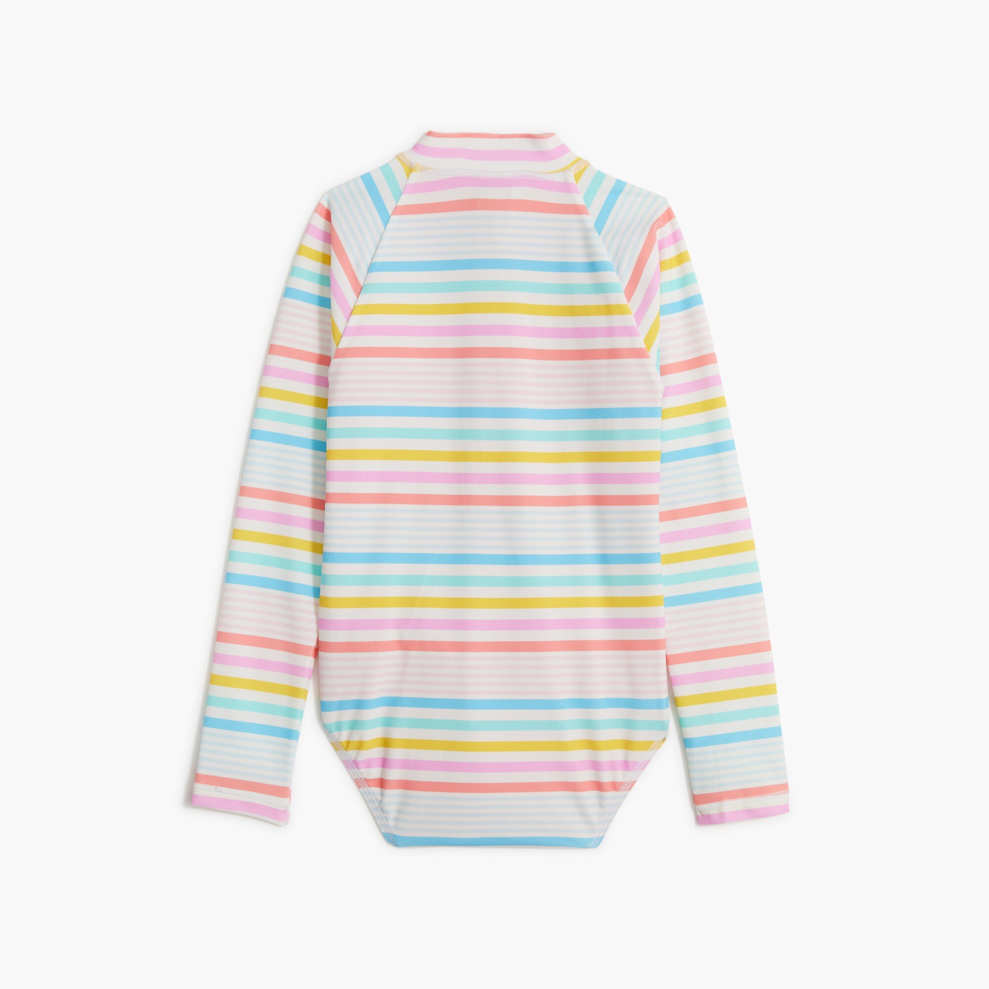 Factory: Girls' Striped Rash Guard Swimsuit For Girls