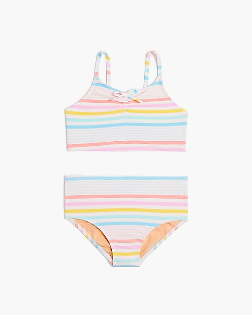  Girls' striped bow bikini set