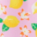 Girls' floral rash guard swimsuit RESORT PINK BRIGHT KELL 