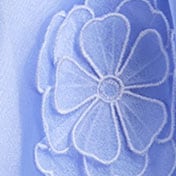 Girls' floral appliqu&eacute; dress in organza FRENCH BLUE