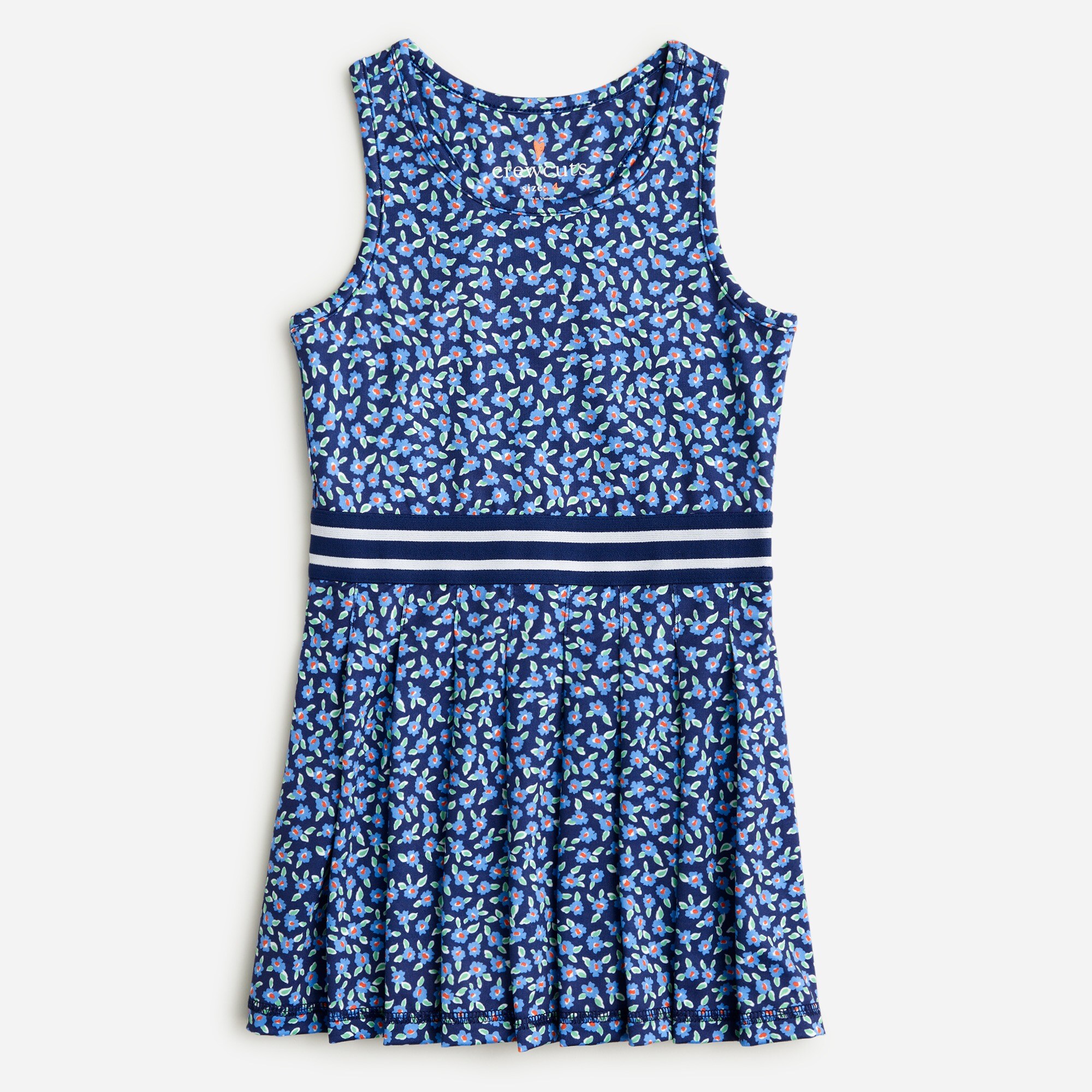  Girls' pleated dress in performance jersey