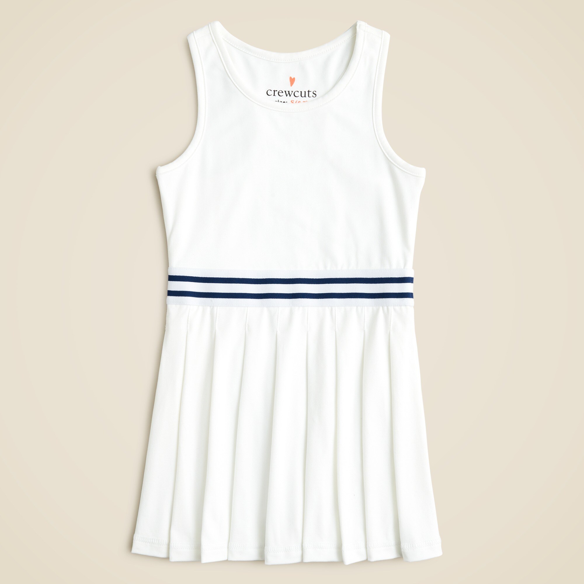 Girls' pleated dress in performance jersey