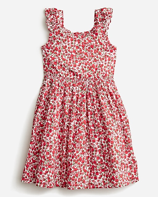 girls Girls' flutter-sleeve dress in Liberty&reg; Eliza's Red fabric